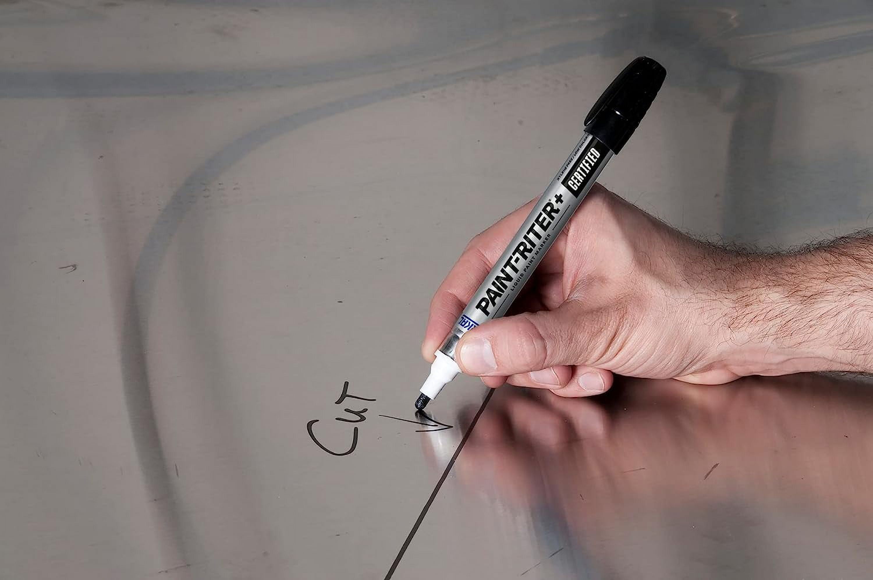 Paint-Riter+ Certified Liquid Paint Marker, Black, 1/8 in Tip, Medium