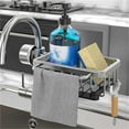 thumbnail image 2 of Banzch Kitchen Sink Faucet Organizer, Sponge Holder For Kitchen Sink, Dish Sponge Holder Over Faucet Kitchen Sink Caddy Organizer, Organizer Rack for 0.7-1.1inch Round Water Pipe(Gray, Left), 2 of 6