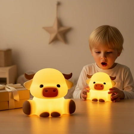 Cow Night Light Cow Shape Silicone Tap Light Dimmable Touch Sensor Night Light for Kids Nursery Bedroom Animal Themed Lamp Silicone Tap Light Cow Night Light Cow Shape Silicone Tap Light Dimmable Touch Sensor Night Light for Kids Nursery Bedroom Animal Themed Lamp Silicone Tap Light