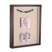 ArtToFrames 11x17 Inch Shadow Box Picture Frame, with a Verlinga Brown 1 Wide Shadowbox frame and French Creme Mat Backing (4656)