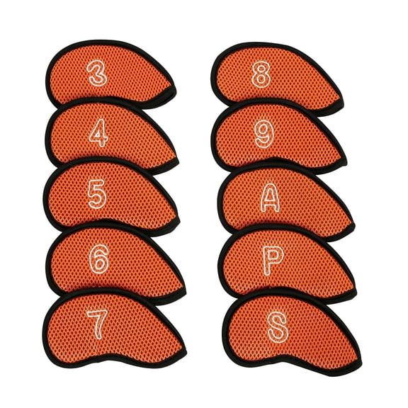 BIBABLYKE Iron Headcover Set,10pcs/Set Waterproof Mesh Fabric Golf Putter Covers Golf Iron Head Covers Club Covers Iron Headcover Golf Clubs Head Covers
