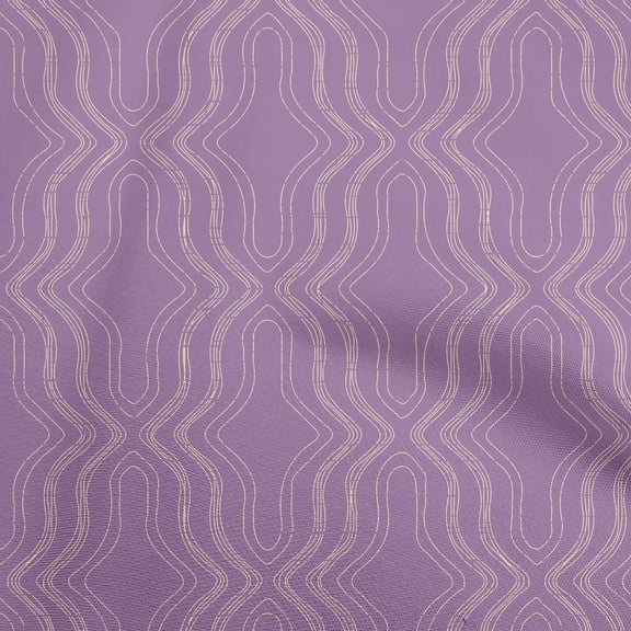 oneOone Cotton Poplin Purple Fabric Geometric Allover Modern Traditional Sewing Craft Projects Fabric Prints By Yard 42 Inch Wide