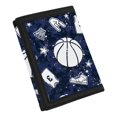 thumbnail image 2 of Chririnla Navy Basketball Print Toddlers Purse for Sports, Elastic Polyester Trifold Card Wallet with Lightweight Portable Money Organizer, 2 of 7