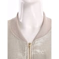 thumbnail image 5 of inhzoy Women's Bomber Jacket Lightweight Zip Up Casual Metallic Jacket Coat Outerwear Champagne L, 5 of 7