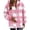 X_Pink, variant on Fashion Fleece Plaid Jackets for Womens Plus Size Fall And Winter Straight Cardigan Button Pocket Coat
