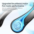 thumbnail image 2 of Portable Neck Fan, Hands-Free Bladeless, 5 Speeds, 4000 mAh Battery Operated Wearable Personal Fan, Twistable, Rechargeable, Gift for Women Men-Black, 2 of 4