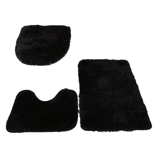Juego de alfombrillas de baño Bearachild 3 piezas antideslizante negro
