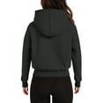 thumbnail image 3 of Women's Oversized Solid Color Zip Up Hoodie with Raglan Sleeves, Cropped Length Pullover Sweatshirt, Soft Breathable Casual Streetwear Top for Daily Wear, Parties and Vacation Outfits Dark Gray L, 3 of 5