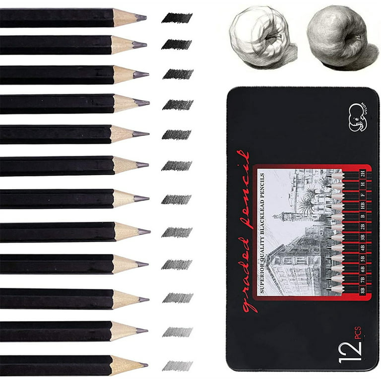 Sketch Pencils for Drawing, Trianu 12 Pack, Drawing Pencils, Art Pencils, Graphite Pencils, Graphite Pencils for Drawing, Art Pencils for Drawing and