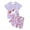 1-Light Purple733, variant on Byoo Toddler Girls Horse Print Outfit Set Short Sleeve Soft Top Shorts Cloth Set Cozy Comfortable Sleepwear Sets