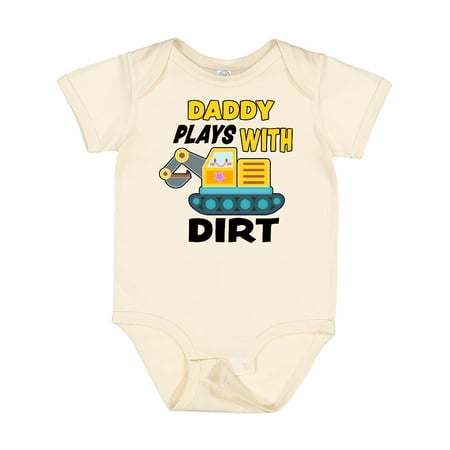 

Inktastic Daddy Plays with Dirt with Cute Bulldozer Gift Baby Boy or Baby Girl Bodysuit