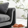 thumbnail image 3 of Modway Waverly Modern Velvet Sofa with 2 Throw Pillows, Gray, 3 of 9
