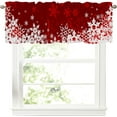 thumbnail image 1 of Winter Christmas Valances for Windows Red White Snowflake Kitchen Curtains Short Rod Pocket Window Curtain 1 Panel for Xmas Holiday Treatment Decorations 54x18inch, 1 of 6