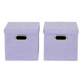 thumbnail image 4 of Household Essentials 814-1 Ensemble de Rangement Café Cube avec Couvercles et Poignées 2 Pack, Lin Violet, 4 of 5