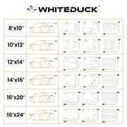 WHITEDUCK Alpha Canvas Wall Tent Waterproof 4 Season Outdoor Camping & Hunting Tent w/Heavy Duty Aluminum Frame, Best for Large Groups, Families & Outfitters (16x20, Fire Water Repellent)