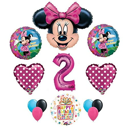 Minnie Mouse 2nd Birthday Party Supplies And Pink Bow 13 Pc