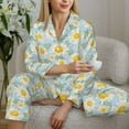 thumbnail image 6 of Picia Daisies Flowers Pattern Women’s Long-Sleeve Sleepwear Set - Soft 2-Piece Loungewear with Pockets, Comfy PJs for Relaxing Nights-X-Large, 6 of 7