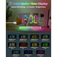 thumbnail image 3 of Wiher Projection Alarm Clock,7.4 in LED Mirror Digital Clocks Projection on Ceiling Wall,with RGB Night Light,USB C Charging Port,Auto Dimming,Modern Desk Clock for Bedroom Decor - Gold, 3 of 9