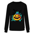thumbnail image 4 of SBYOJLPB Women's Long-Sleeved Tops Round Neck Halloween Print Holiday Top, 4 of 6