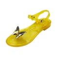 thumbnail image 2 of HAJWOH Womens Fashion Pearl Butterfly Flip Flops Bow Jelly Sandals Summer Flat Beach Rain Shoes, 2 of 4
