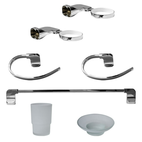 Kit de Accesorios para Baño 7 Piezas Cromado
