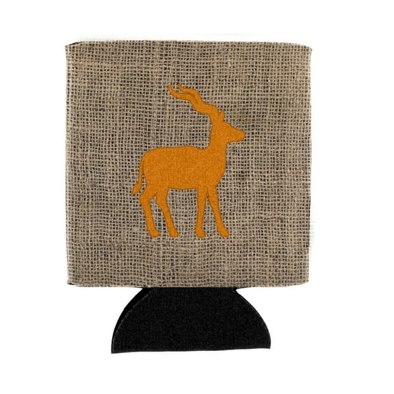 Deer Burlap and Orange Can or Bottle Hugger
