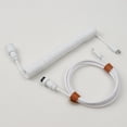 thumbnail image 1 of Type C 3.1 Coiled Keyboard Cable Spring Coiled Cable 3.5 mm 3m 9 ft Usb c Mechanical Keyboard Cable 18cm coiled All white, 1 of 1