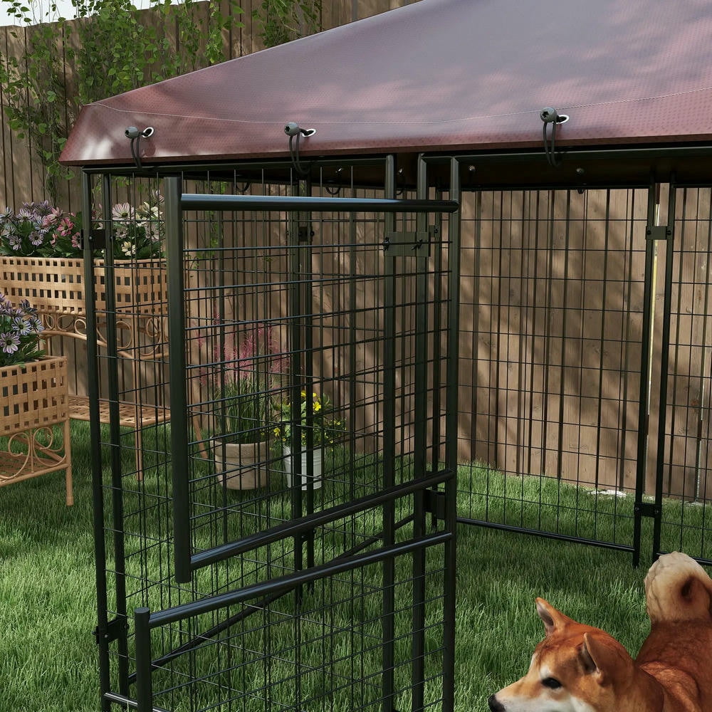 Barara King Dog House,Pet House,Dog Kennel Outdoor with Waterproof Canopy, Large Door