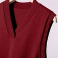 thumbnail image 7 of Fartey Plus Size Womens Sweaters Vest 2025 Fall Knitted V Neck Pullover Sweater Fashion Solid Color Sweaters Loose Casual Sleeveless Knitwear Pullover Tank Tops, 7 of 7