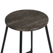 FurnitureR Modern Metal and Wood Bar Stool (set of 2),Oak - image 4 de 8