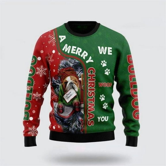 Bulldog Christmas Sweater 3D – Pet Lover Christmas Sweater
