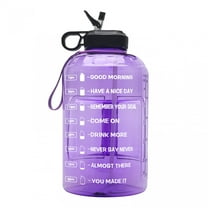 EQWLJWE 3.87 L Purple Acrylic Motivational Water Bottle with Straw