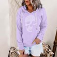 thumbnail image 2 of Likimi Halloween Womens Hoodies Long Sleeve Hallowmas Skull Print Hooded Sweatshirt For Women Loose Fit Fashion Casual Pullover Tops Size L, 2 of 4