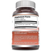 Amazing Formulas L-Lysine 500 mg Per Serving 250 Capsules Amino Acid Supplement | L-Lysine HCL | Ideal for Men & Women | Non-GMO | Gluten Free