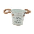 thumbnail image 1 of Maceta con forma de cubo para flores, versátil, para decoración del hogar, jarrón de metal, cubo de metal para sala de estar, porches delanteros y Verde claro, 1 of 8