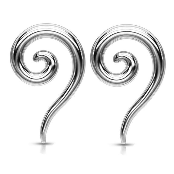 Pair Steel Ear Plugs Tunnels Tapers Pinchers Horseshoes Gauges Hangers - size=8g (3.2 mm)