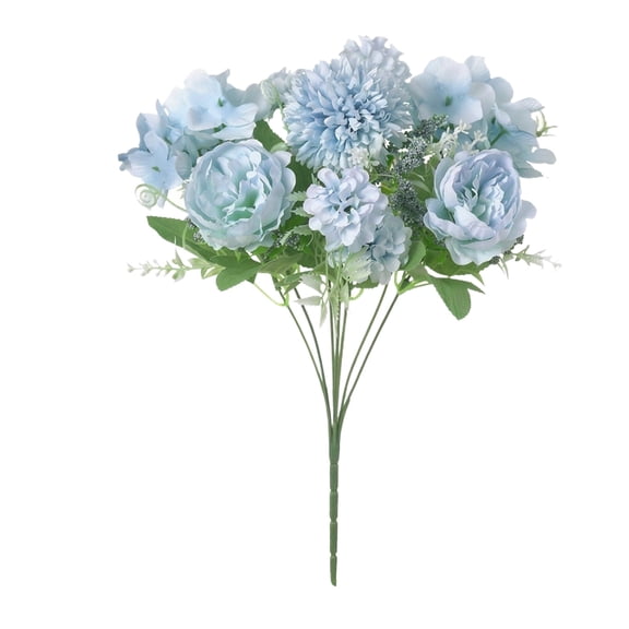 12 inch Artificial Flowers, Single Stem Silk Ball Chrysanthemum, Realistic Faux Floral Stems for Home Decor, Wedding Bouquets, DIY Wreaths, Valentines Day Gifts Blue