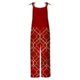 thumbnail image 4 of Teissuly Women Ladies Printed Summer Sleeveless Backless Loose Long Playsuits Rompers Jumpsuit, 4 of 5