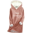 thumbnail image 4 of Herrnalise Yes I'm Still Freezing Me 24 7 Fleece Hoodie Women Fuzzy Sherpa Lined Pullover Funny Letter Print Winter Warm Tops, 4 of 8