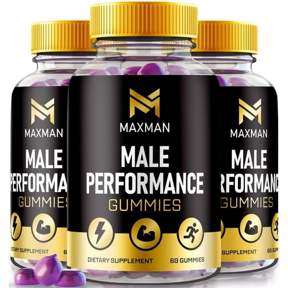 (3 Pack) MaxMan Gummies, Official Formula to Supports Overall Well-Being, All-Natural Supplement to Promote Physical Health, Gomitas Reviews (180 Gummies)