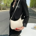 thumbnail image 2 of Sac à Main Vintage pour Femmes Couleur Unie en PU, Sac à Bandoulière, Sac à Main Hobo (Blanc), 2 of 8