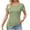 Green, variant on ZKCCNUK Women's Tops New Solid Color Round Neck Fashionable Pleated Short Sleeved Top
