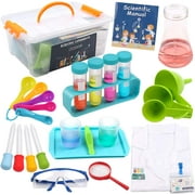 ABirdon Kids Science Experiment Kit with Lab Coat, 28 Pcs STEM Educational Toys Gift with Storage Box, Scientist Role Play Toy for Boys Girls Age 5-11