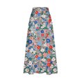 thumbnail image 4 of HomeGardon Maxi Skirts for Women Long Skirts Summer Women's Printed Elastic Waistband Pleated Pocket Skirt with Mid Calf Skirt,S-XXXXXL, 4 of 5