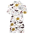thumbnail image 4 of CONROSES Halloween Pajama Set for Women Hallowmas Pjs Ghost Pumpkin Graphic Short Sleeve Tops Shorts Loungewear Sets Cozy Nightwear Sleepwear, 4 of 7