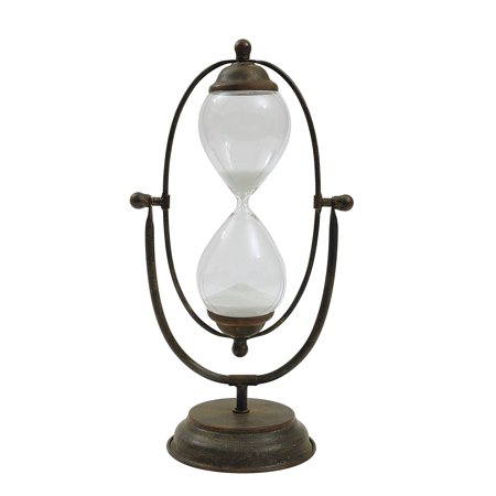 3R Studios Decorative Metal and Glass Thirty Minute Hourglass