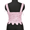 thumbnail image 6 of Chuancc Lace Corset Top Satin Bustier Bustier Lingerie For Women Long Corset Tops For Women Overbust Corset Women'S Exotic Bustiers & Corsets Bustier Top Pink XS, 6 of 6