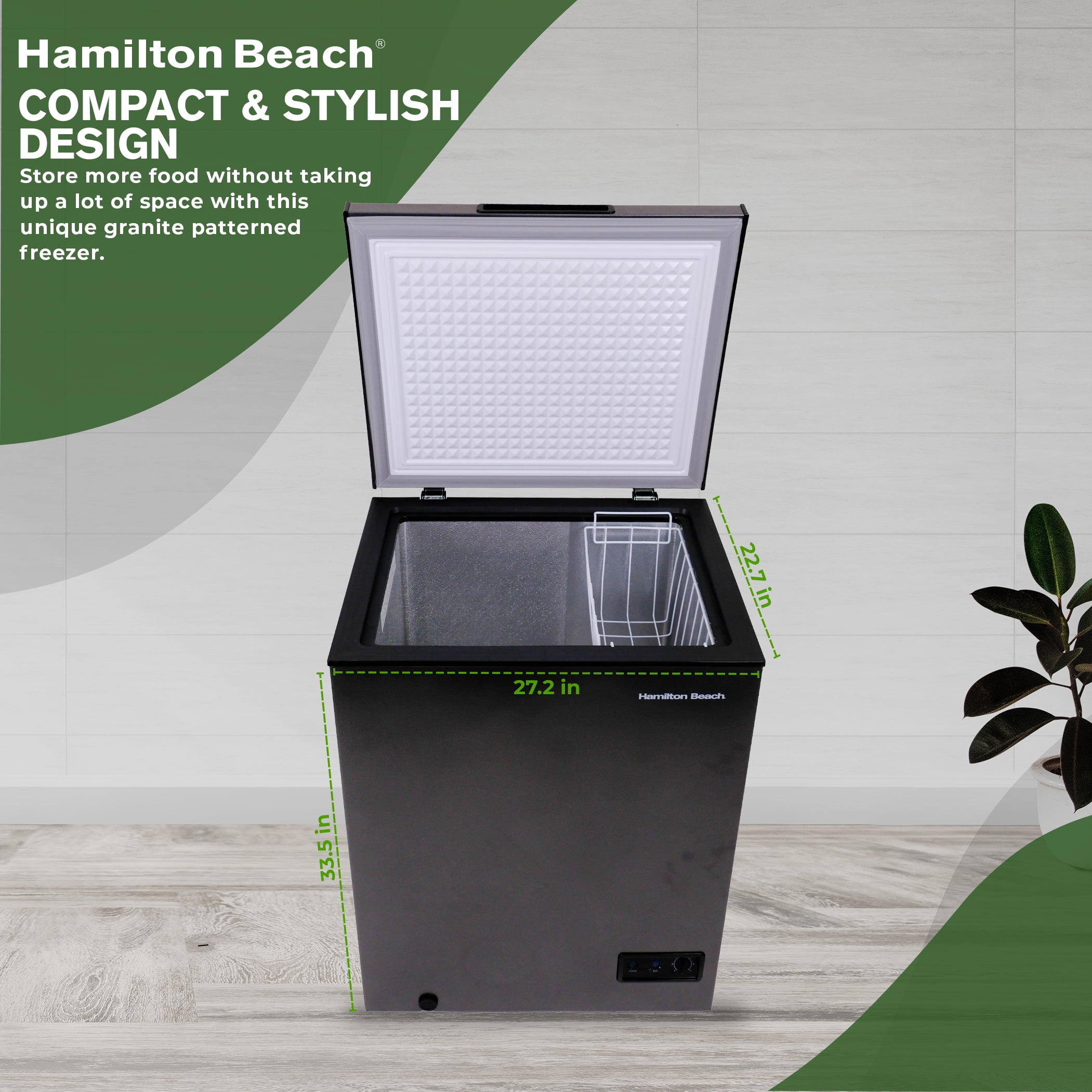 Hamilton Beach 5.0 cu ft Garage Ready Chest Freezer in Dark Granite Finish