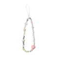 thumbnail image 1 of Bunblic Beaded Phone Lanyard Cute Bracelet Keychain Stylish Phone Chain Strap Multipurpose Decorative Key Chains Keyring Bangle Chain Pink Heart Shape, 1 of 8