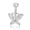 A* steel color, variant on Stainless steel belly button long butterfly belly button ring